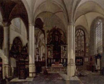 The interior of St Jacobs, Antwerp by 
																	Josephus Christianus Nicolie