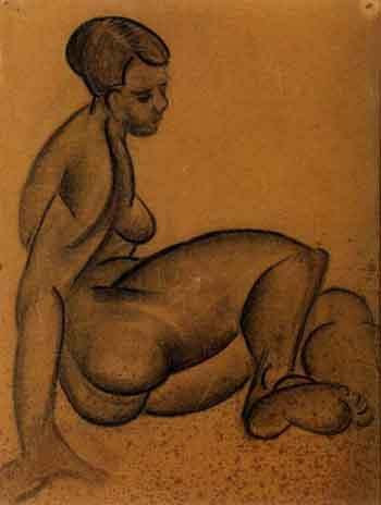Femme nue assise by 
																	Lydia Luzanowsky