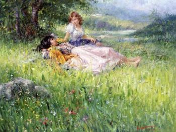 Sunny afternoon in the grass by 
																	Clemente Tafuri