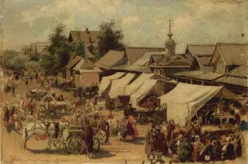 Village market by 
																	Andrei Petrovich Ryabushkin