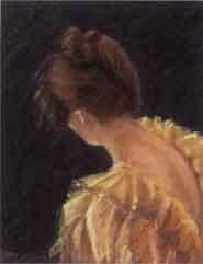 Woman seen from behind wearing yellow dress by 
																	Jenny Salicath