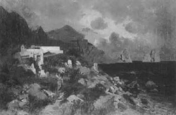 Faraglioni cliffs on Capri coast by 
																	Adolf Thamm
