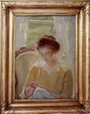 Woman sewing by 
																	Maurice Fromkes