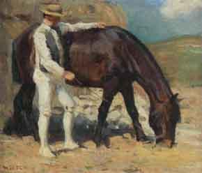 Farmer and his horse by 
																	Walter Waentig