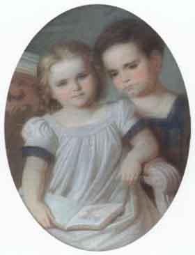Portrait of the Anna von Tscharner and her brother Konrad by 
																	Albert Walch