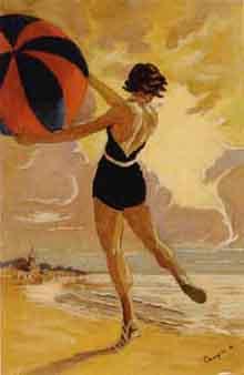 Femme au ballon sur la plage by 
																	Vladimir Samokhin