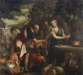 Eliezer et Rebecca by 
																			Benedetto Caliari