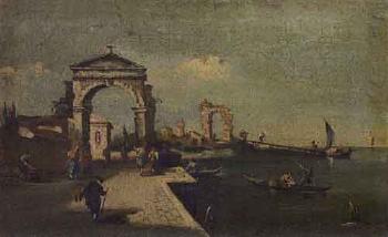 Capriccio on the lagoon by 
																	Giovanni de Cal