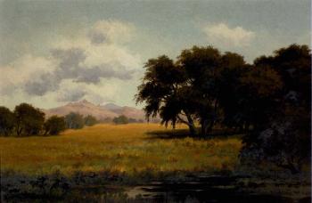 Golden meadow in a California landscape by 
																	Annie Harmon