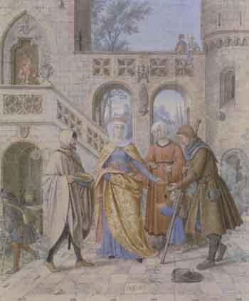 St Elisabeth, Landgrafin von Thuringen, giving out alms by 
																	Karl Ballenberger
