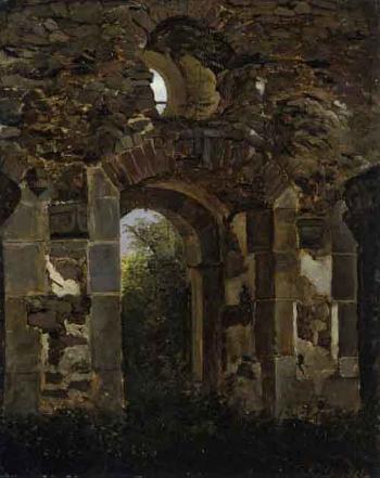 Archway in the ruins of Heilig Kreuz Kloster, Meissen by 
																	Georg Heinrich Crola