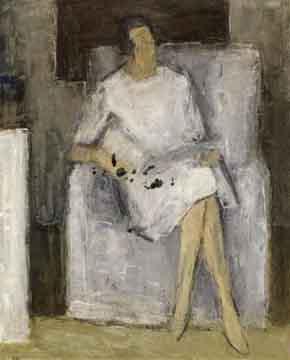 Woman in white seated by 
																	Jeppe Vontillius