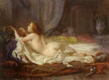 Femme nue jouant de la musique by 
																	Diodore Rahoult