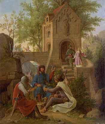 Medieval scene by 
																	Karl Ballenberger