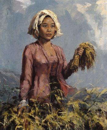 Girl in a rice field by 
																	I Fantje