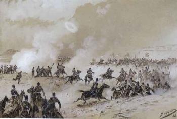 Battle scene by 
																	Nikolai Karasin