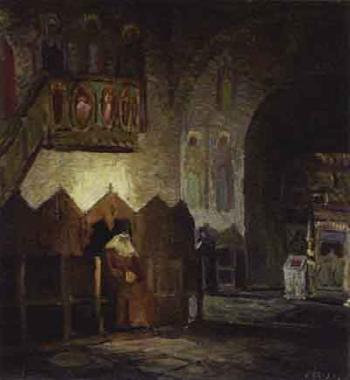 Patriarch in the church by 
																	Pan Joanid