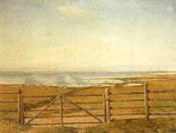 Coastal meadow with fence by 
																	Aage Obro