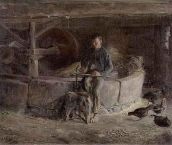 Sharpening the scythe by the mill stone by 
																			Charles Henry Jeidels