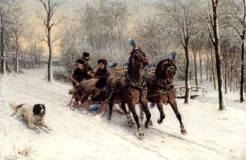 A riding tour in the snow by 
																	Otto Eerelman