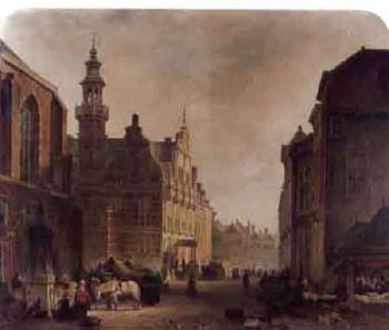 City marketplace by 
																	Johann Gottfried Pulian