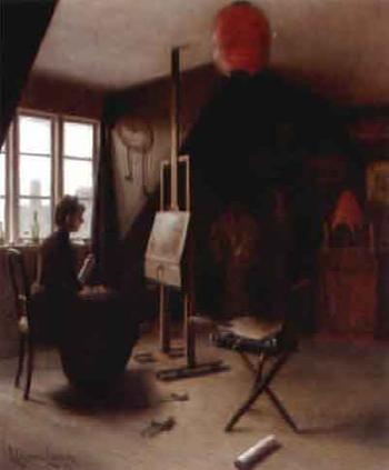 Artist in her studio by 
																	 Ullner-Larsen