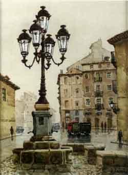 Lamp post in town by 
																	Carlos Iznaola