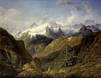 Alpine landscape by 
																	Edmund von Worndle