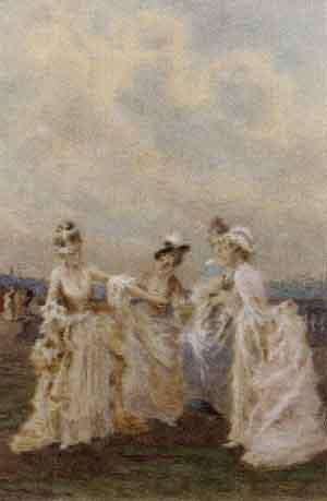 Girls playing blind man's buff by 
																	Angelo Achini