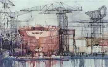 A shipyard on the Tyne by 
																	Tom Dack