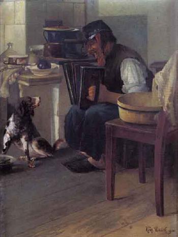 Old veteran and a dog by 
																	Karel Rasek