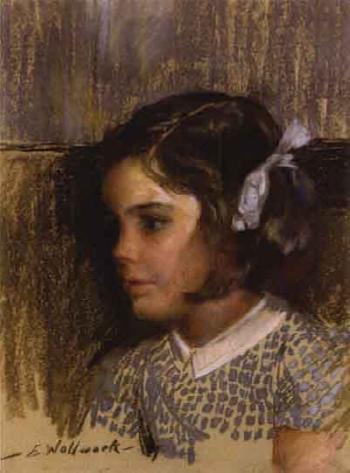 Portrait of a young girl by 
																	Elizabeth Wallwork