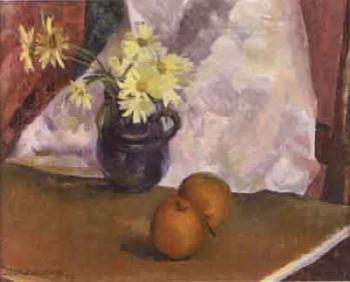 Daisies and pears by 
																	Joan Fanning