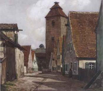 Village scene by 
																	Karl Hermann Muller-Samerberg