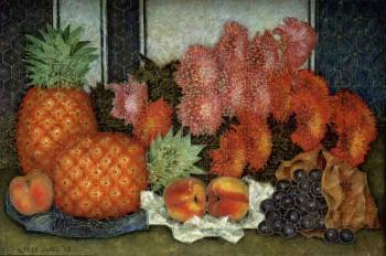 Still life of chrysanthemums by 
																	Alfred Janes