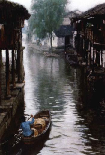 Passing through Suzhou by 
																	 Chen Yifei