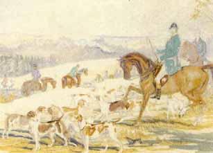 Will Long on Dairy Maid, hunting scene by 
																	William Henry Florio Hutchisson