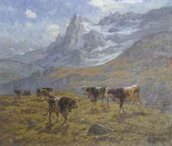 Vaches dans les Alpages by 
																	Clovis Terraire