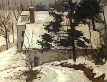 Snow in Grand View by 
																	Elmer Stanley Hader