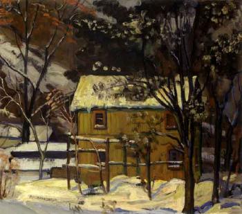 Winter river road by 
																	Elmer Stanley Hader