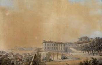 Vues du Palais de France a Terapia sur le Bosphore et a Pera by 
																			Ludwig Rullmann