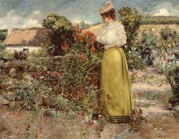 Among the flowers, Giverny by 
																	Dawson Dawson-Watson