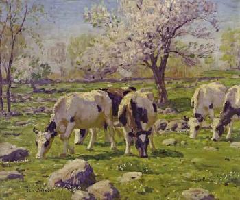 Cows in a pasture by 
																	Edward Charles Volkert