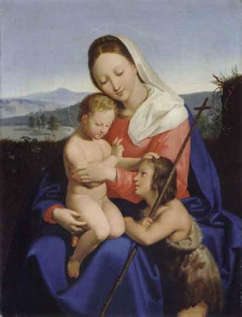 Mary with Jesus and Infant St John by 
																			Josef von Fuhrich