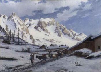 Landscape covered in snow by 
																	G Malvezzi