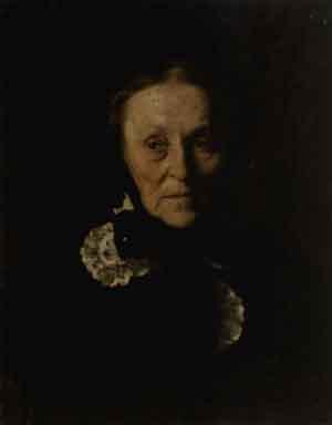 Portrait of old woman clothed in black by 
																	Gabriel von Hackl
