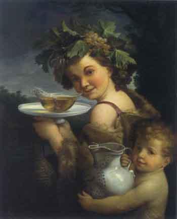Bacchus with a young boy by 
																	Peter Maixner