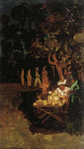 A nocturnal scene, Surinam by 
																	Frans Baljon