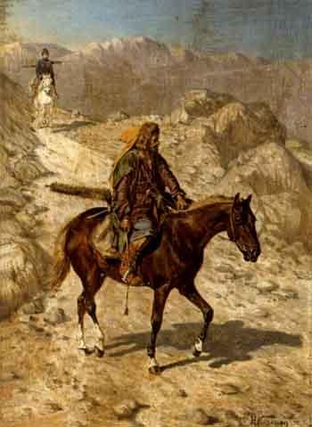 On horseback by 
																	Nikolai Karasin