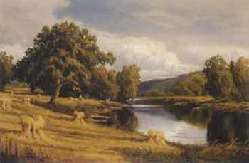 Haystack in landscape by 
																	Frederick D Ogden